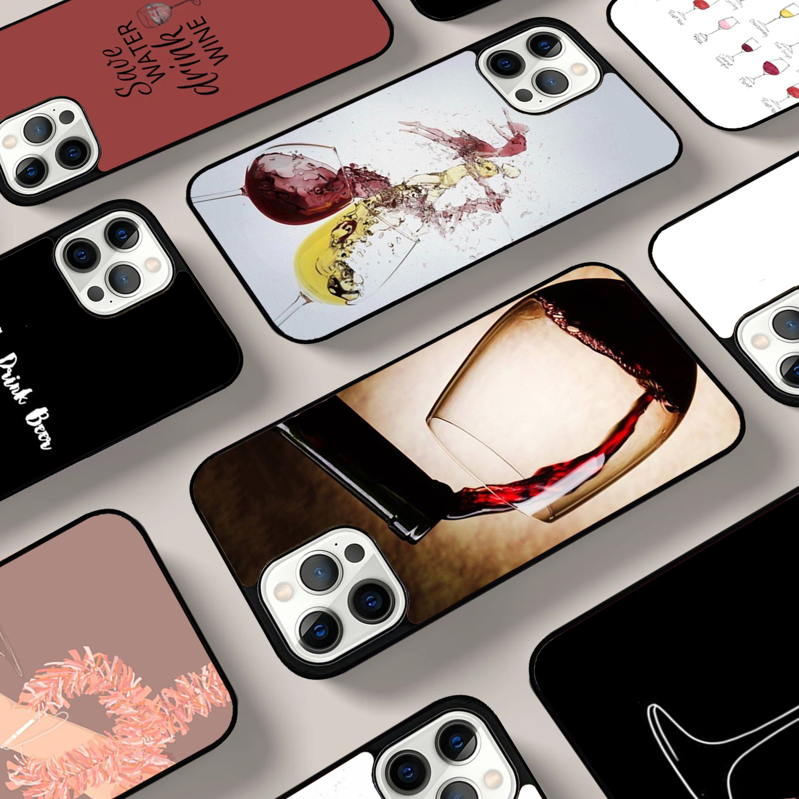 Beer And Wine Quote - Drink Beer Red Wine Phone Case
