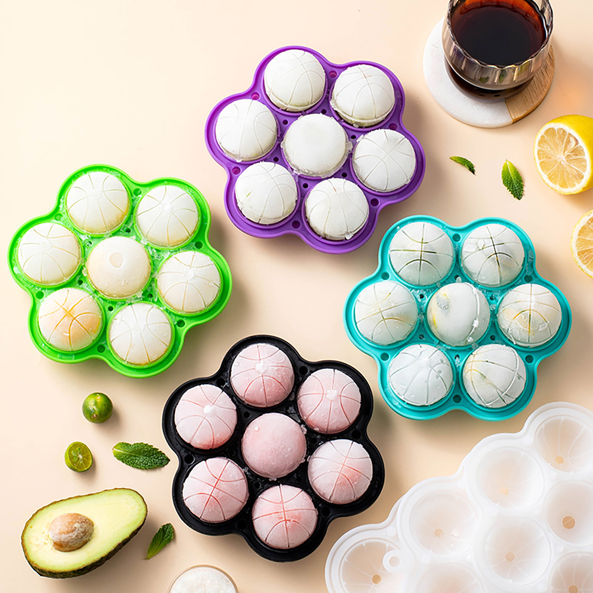 Wine Beer Refrigerator - 1pc Spherical Silicone Ice Grid Mold