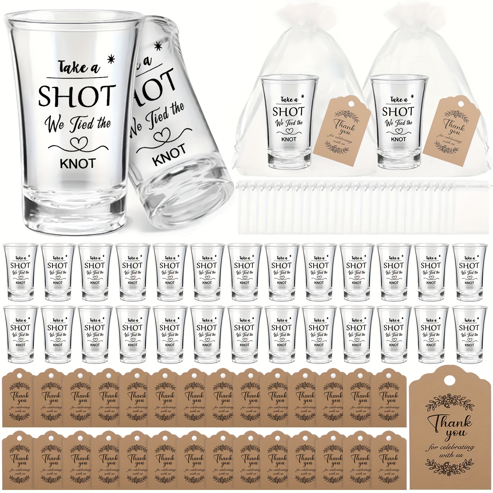 Wine & Beer Emporium - 90-Piece Wedding Guest Set: 30 Clear