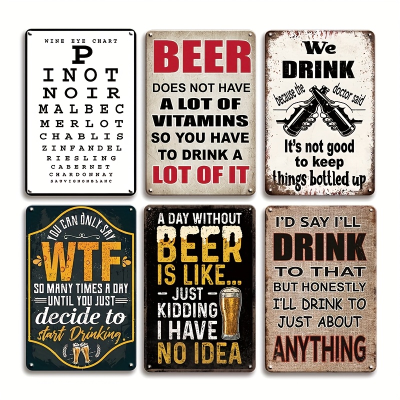 High Definition Metal Tin Sign - Beer And Wine Quote recensione e prezzo
