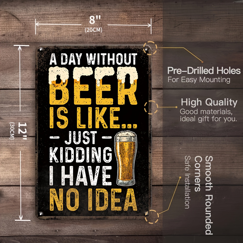 High Definition Metal Tin Sign - Beer And Wine Quote recensione e prezzo