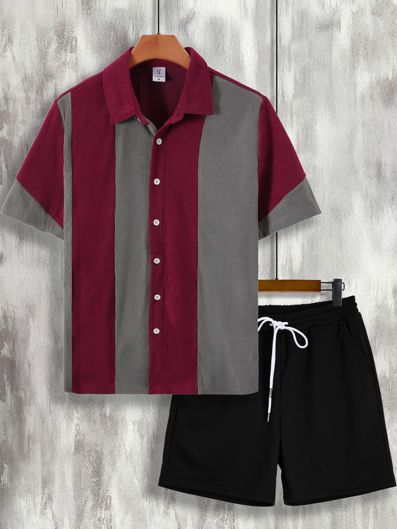 Men's Wine Red & Gray Color Bl - Wine & Beer Emporium recensione e prezzo