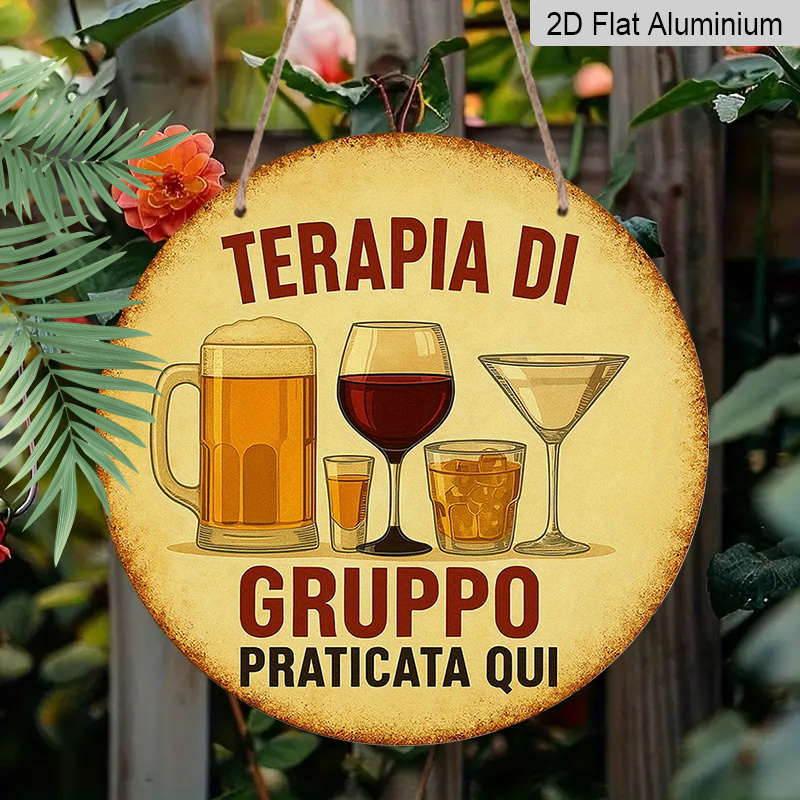 2D Flat, 1pc 7.87inchs Round A - Beer And Wine Quote recensione e prezzo