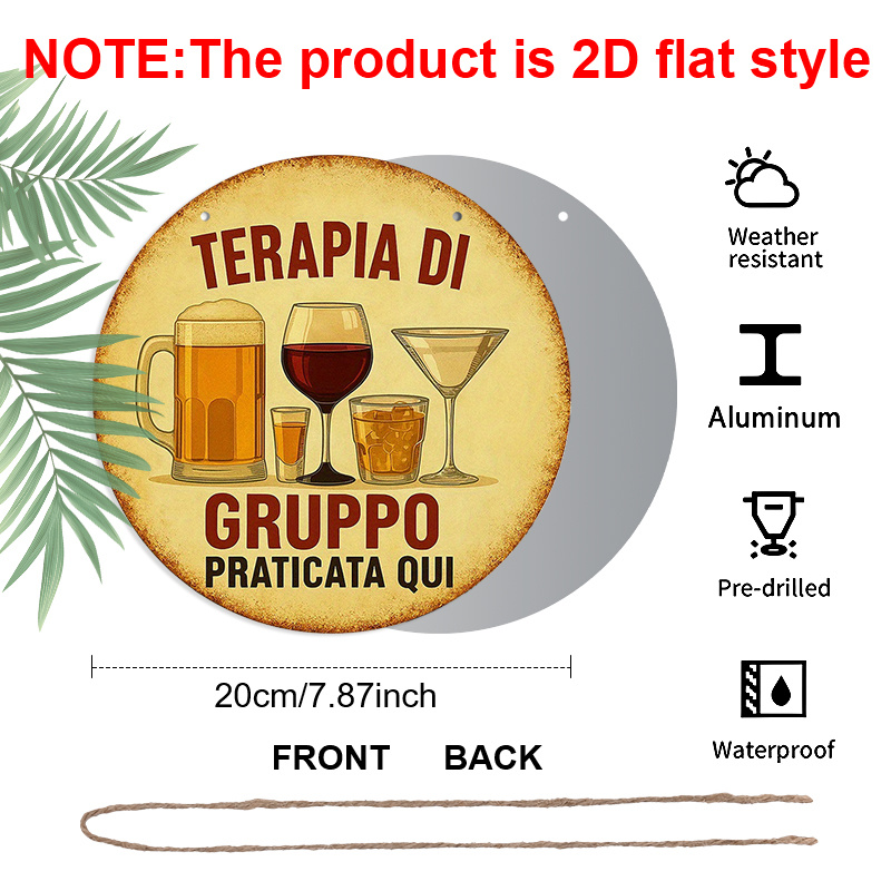2D Flat, 1pc 7.87inchs Round A - Beer And Wine Quote recensione e prezzo