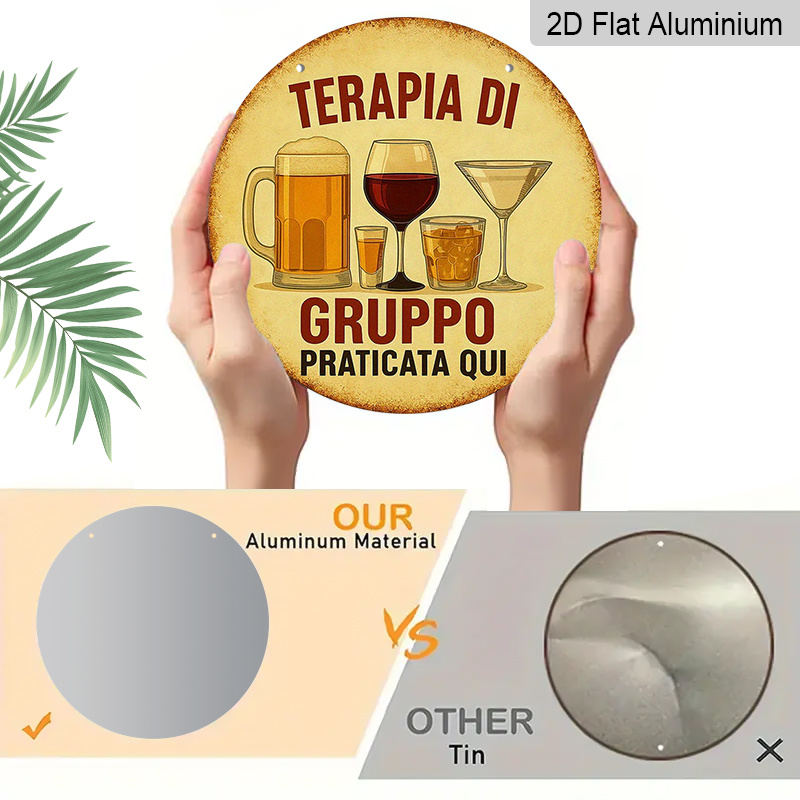 2D Flat, 1pc 7.87inchs Round A - Beer And Wine Quote recensione e prezzo