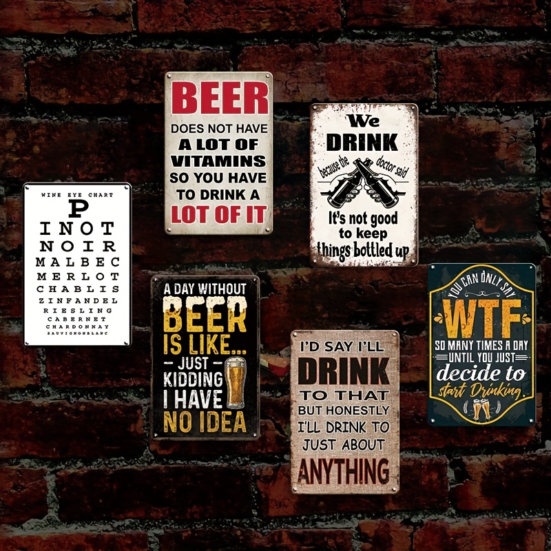 High Definition Metal Tin Sign - Beer And Wine Quote recensione e prezzo