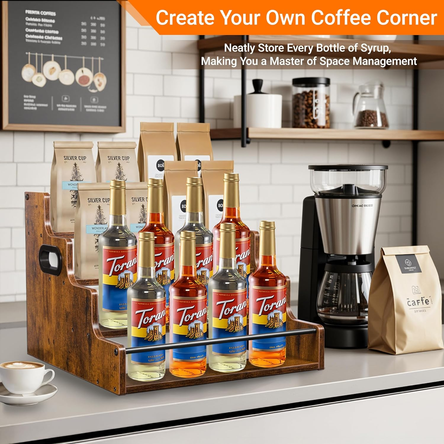 Liquor Bottle Display Shelf, C - Wine Beer Spirits recensione e prezzo