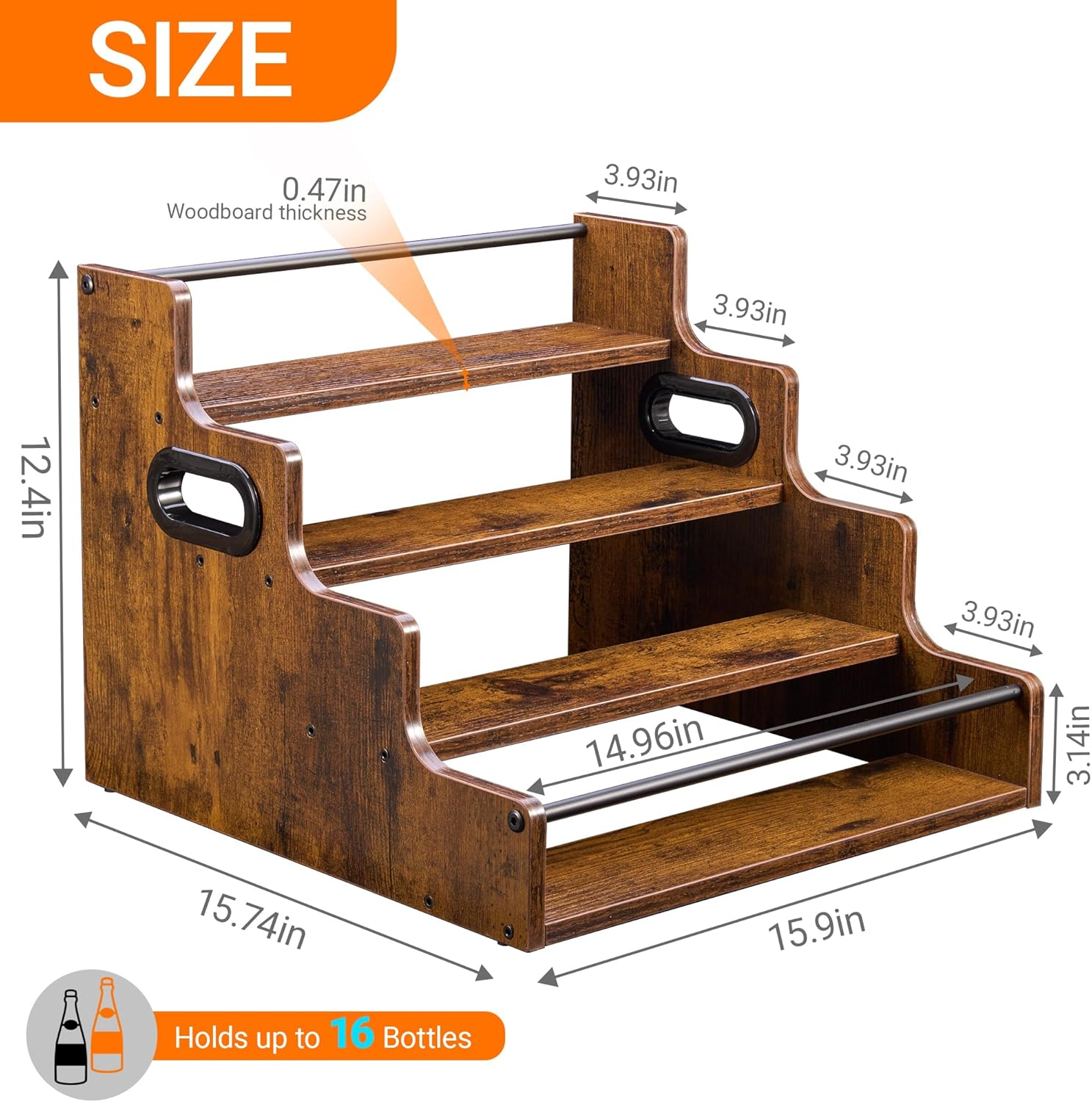 Liquor Bottle Display Shelf, C - Wine Beer Spirits recensione e prezzo