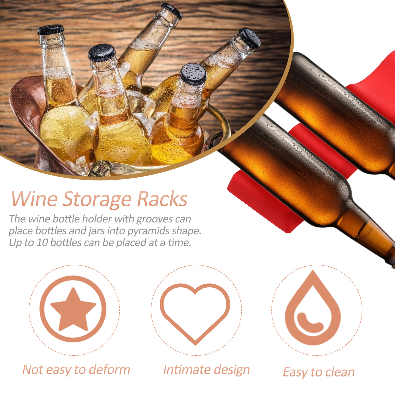 Bottle Stacker Rack Silicone F - Wine Beer Refrigerator recensione e prezzo