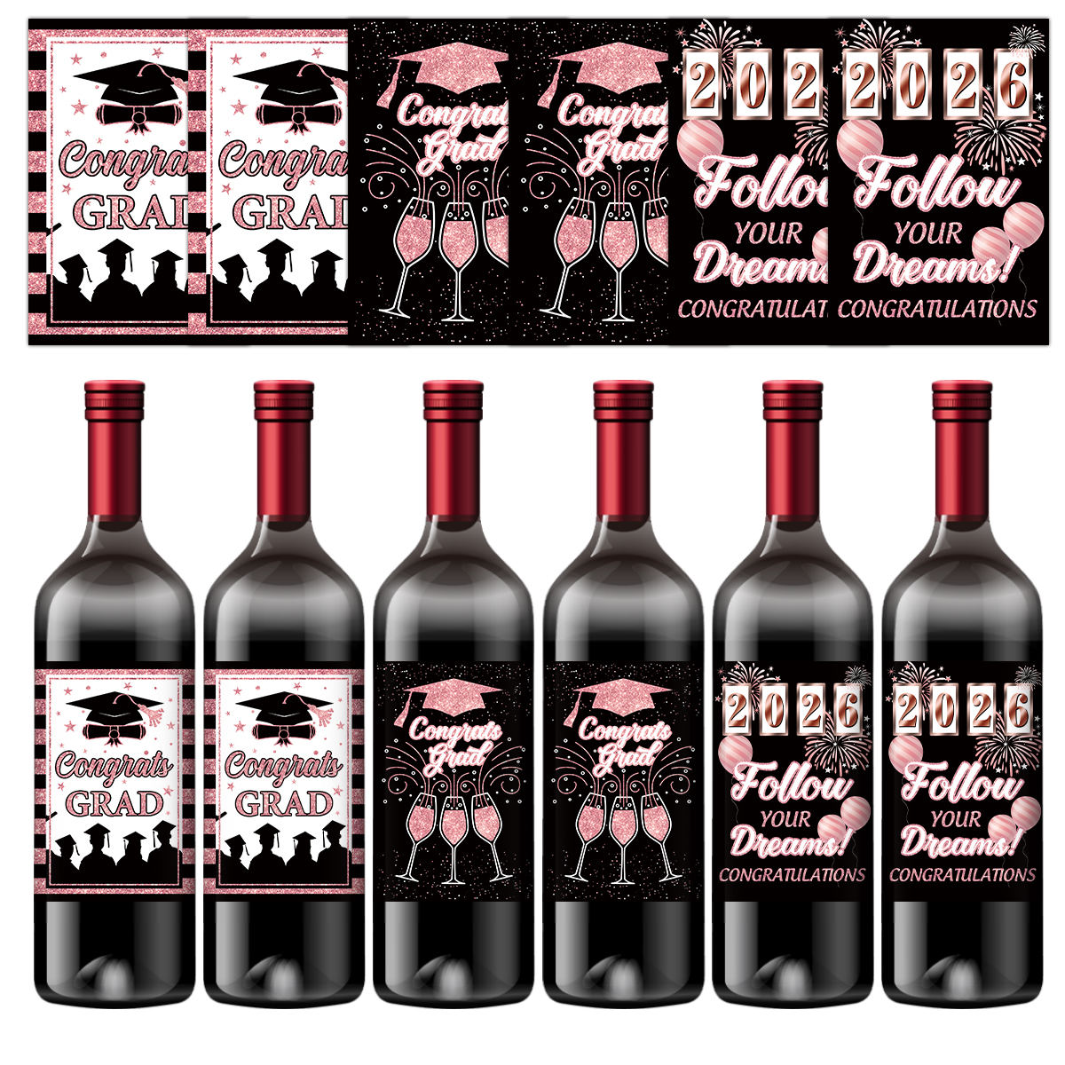 6pcs Congrats Grad Class 2026  - Wine In Beer Bottle recensione e prezzo