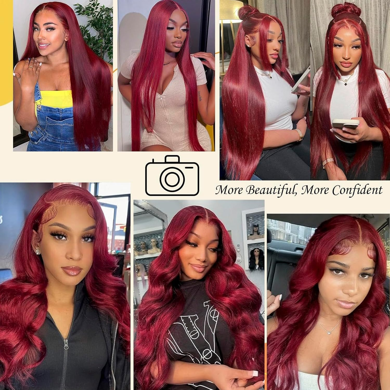 99j Burgundy Lace Front Wig Hu - Wine & Beer Emporium recensione e prezzo